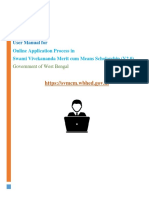 User Manual For: Online Application Process in Swami Vivekananda Merit Cum Means Scholarship (V2.0)