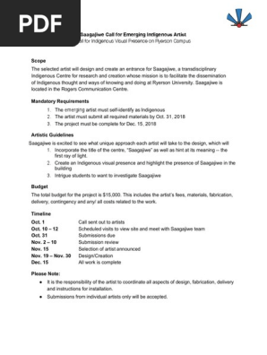 Saagajiwe Artist Call 2018 