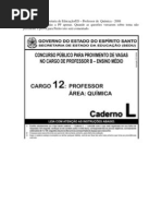 CESPE - SEDU - ES - Professor de Química - Resoluç]ao Comentada