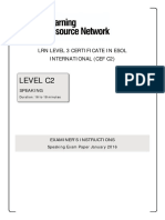 LRN Level C2 January 2016 Speaking Examiner Instructions PDF