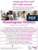 Mammogram Mondays: If You Answered YES To These Questions, Schedule A Screening Mammogram On Mondays in October