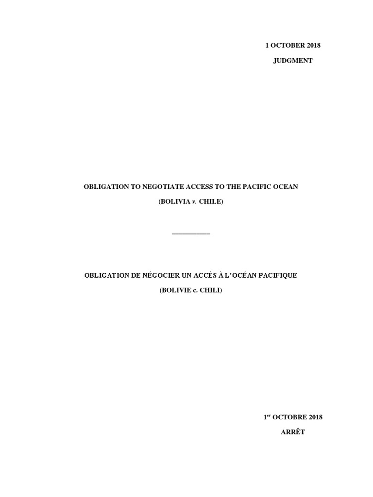 Fallo De La Cij Sobre El Caso Bolivia Vs Chile Pdf Justice Crime