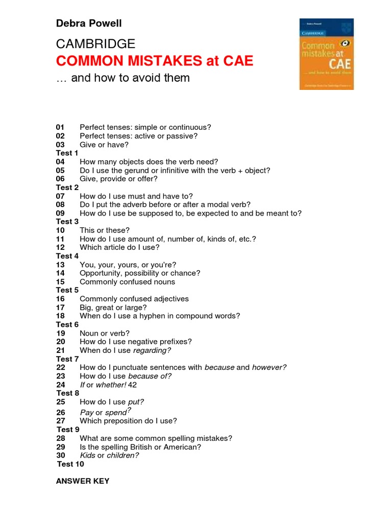 Common Mistakes at CAE PDF | PDF | Verb | Semantic Units