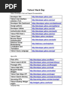 Yahoo! Hack Day: Yahoo! Developer Tools and Support Documentation