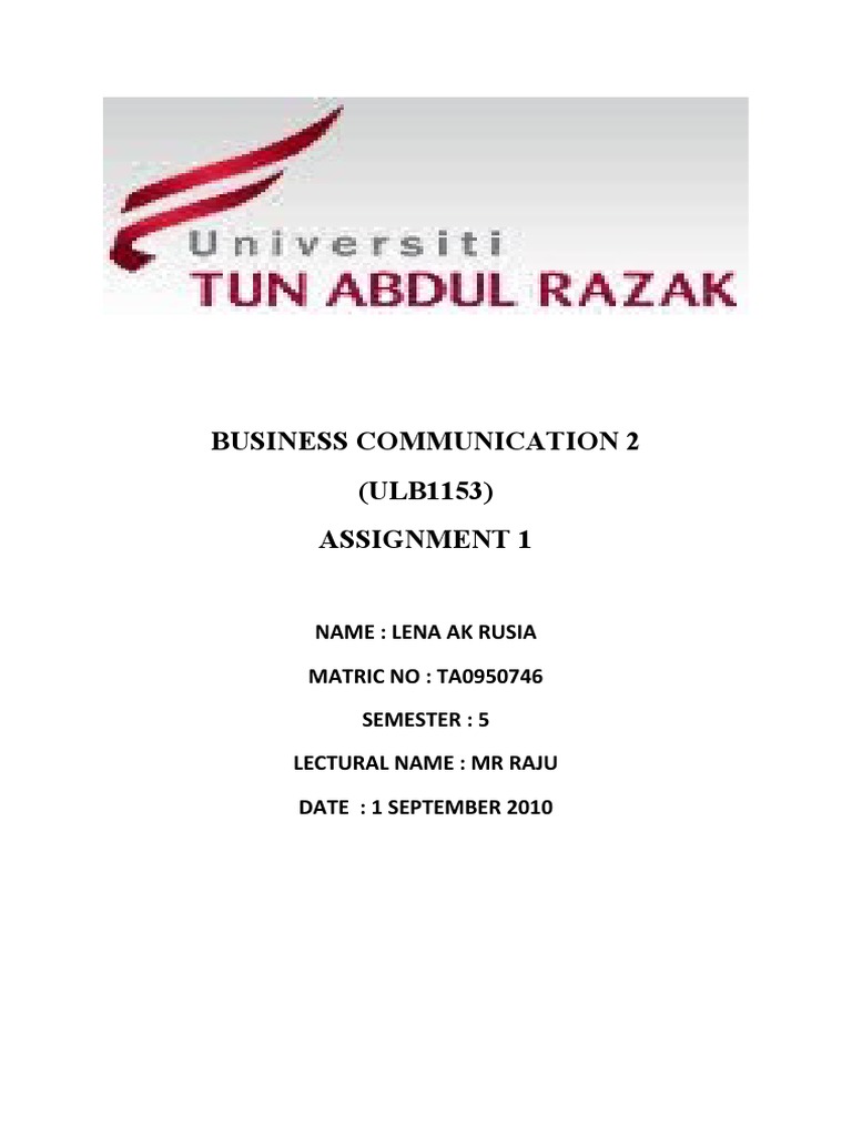 Business Communication Assignment 1 | PDF