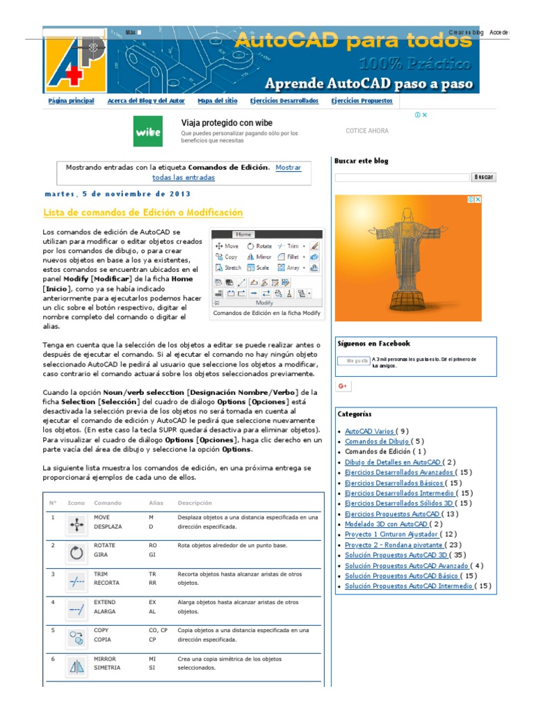 AutoCAD para Todos - 100% Práctico - Comandos de Edición | PDF | Blog ...