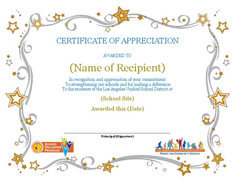 Template - Volunteer Certificate | PDF