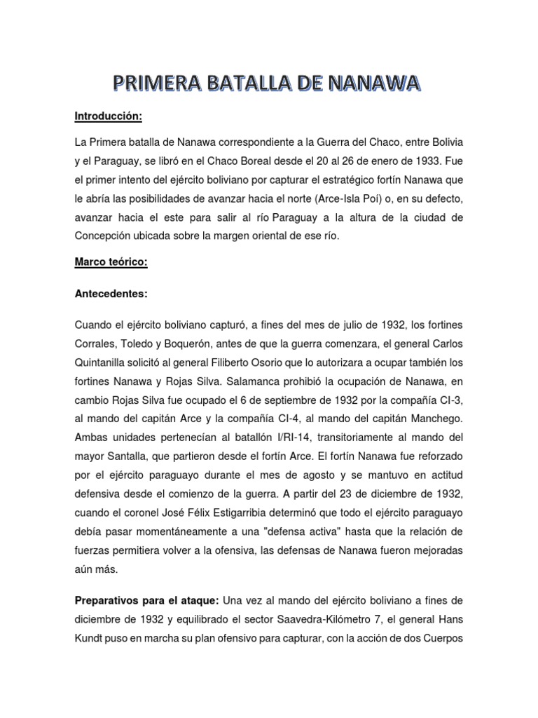 Primera Batalla de Nanawa | PDF | Guerra de la era industrial | Militar