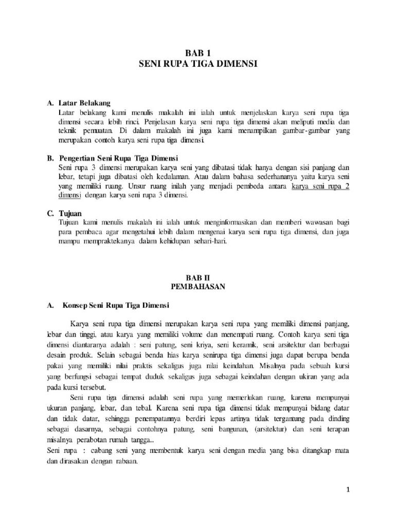 Makalah Seni Rupa 3 Dimensi