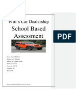 Will's Car Dealership: School Based Assessment