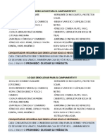 Lista de Cosas - Campamento PDF