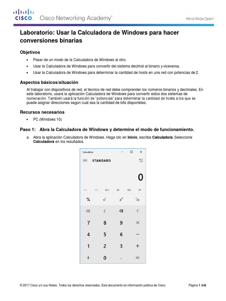 1 Lab - Using Windows Calculator For Binary Conversions | PDF ...
