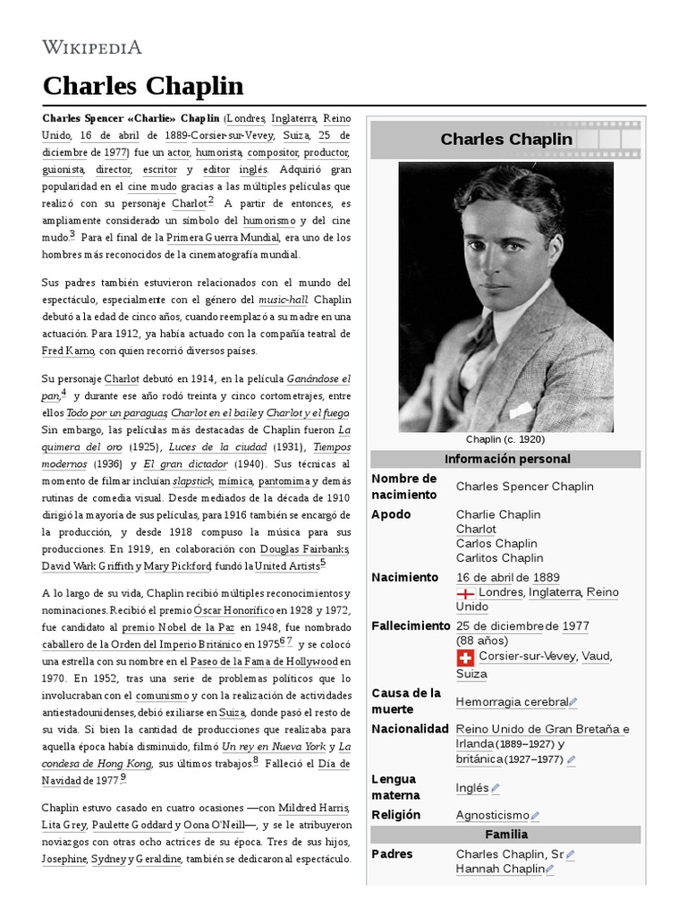 Charles Chaplin | PDF | Charlie Chaplin | Cine