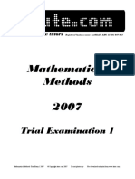 Itute 2007 Mathematical Methods Examination 1
