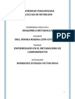 Alteraciones en el metabolismo de los carbohidratos