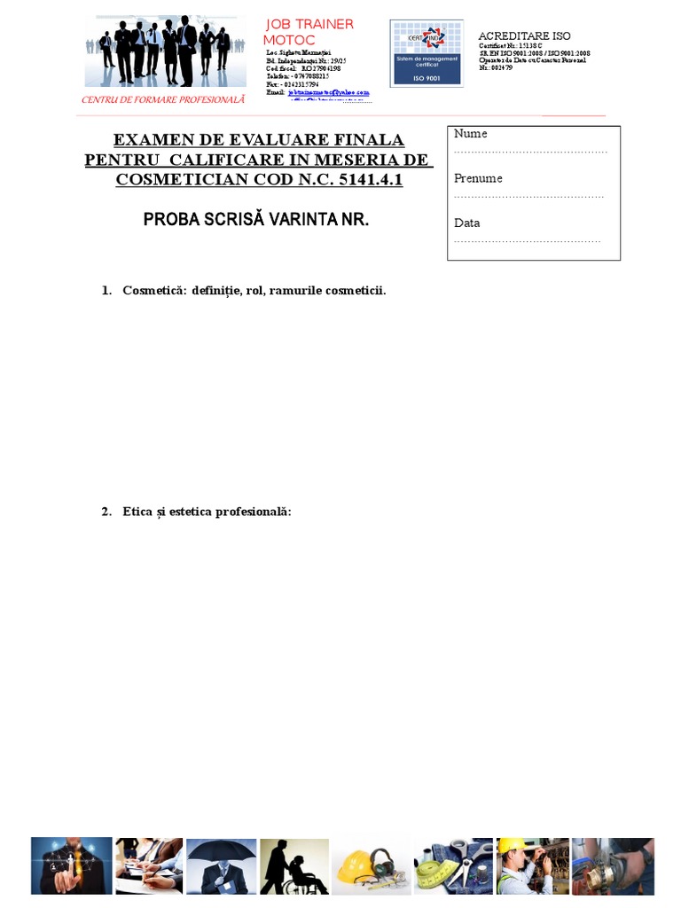 Test Cosmetica | PDF