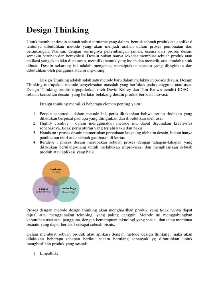 Metode Design Thinking untuk Inovasi Produk | PDF