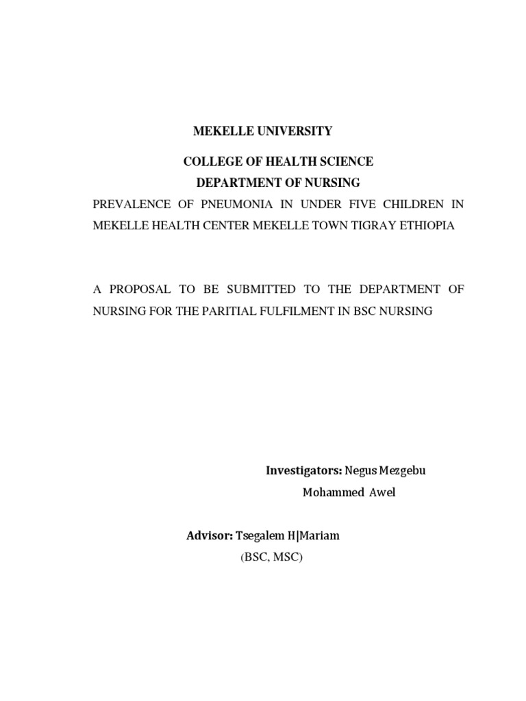 research proposal on prevalence of pneumonia