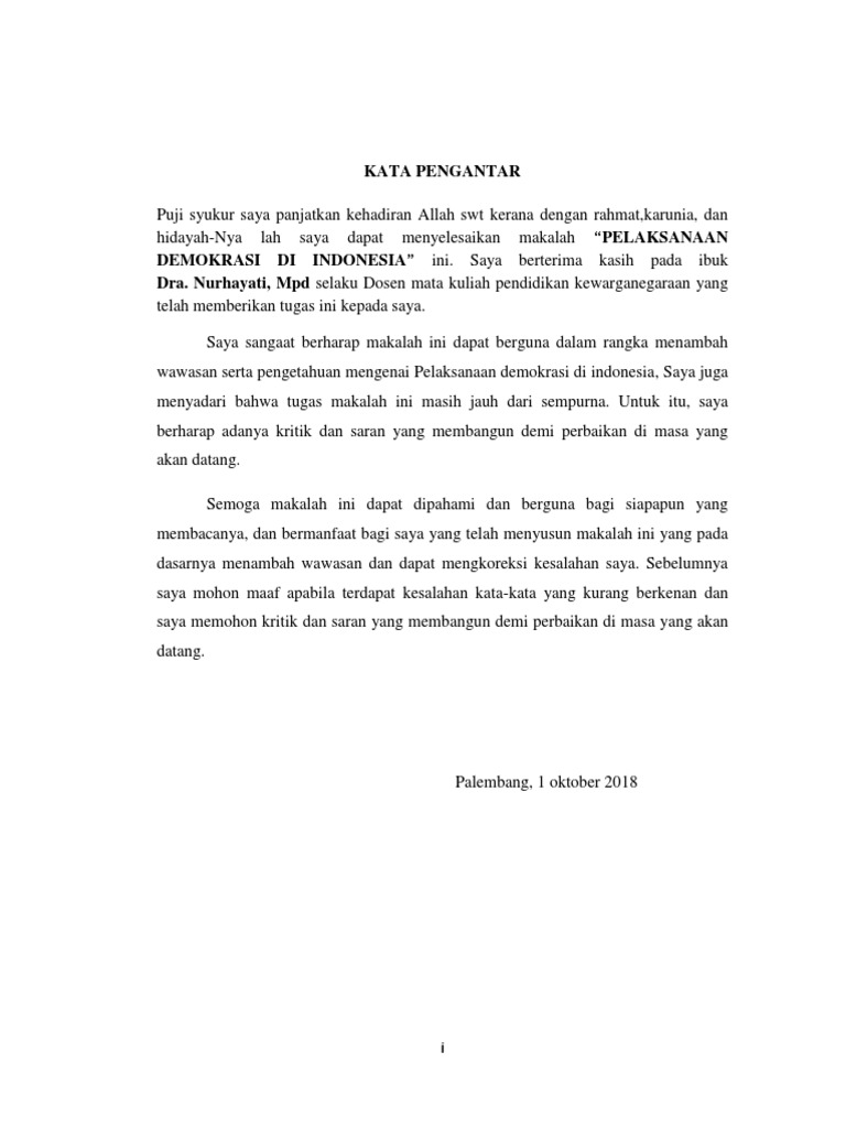 136737547 Makalah Pelaksanaan Demokrasi Indonesia Docx