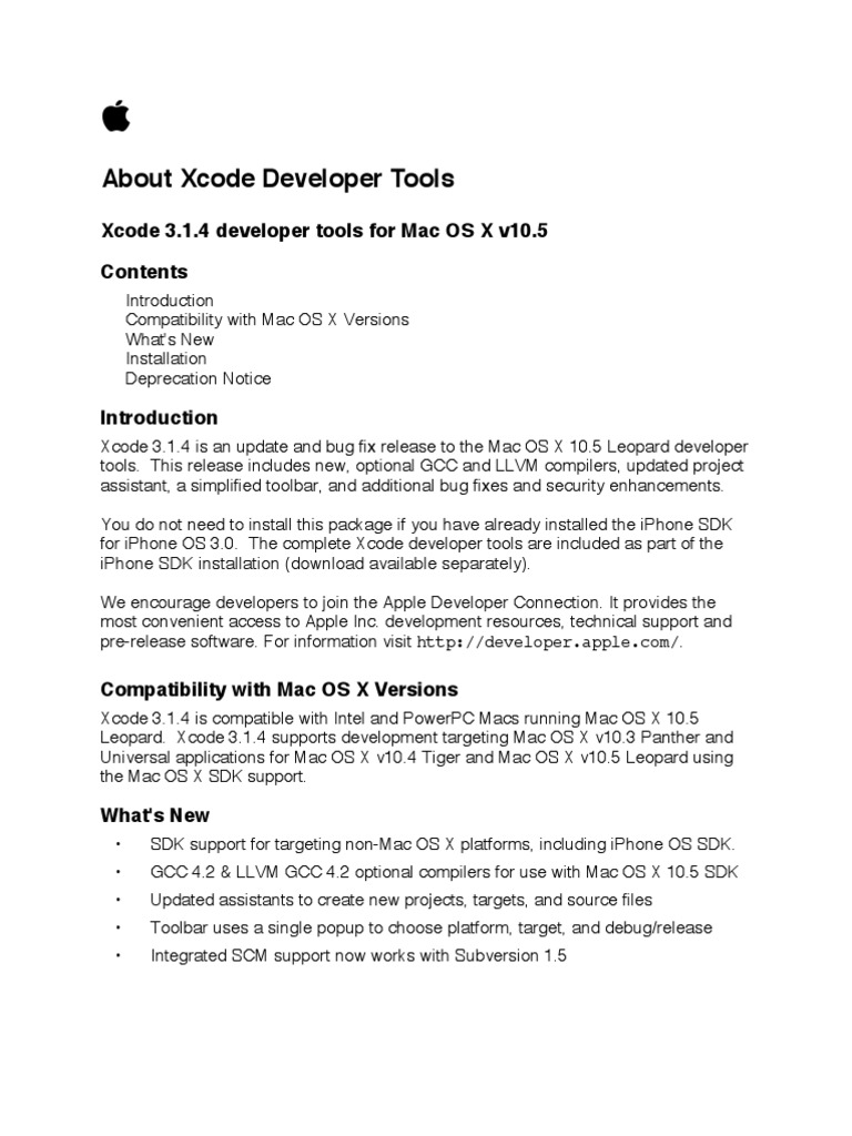 About Xcode Tools | PDF | Xcode | Mac Os