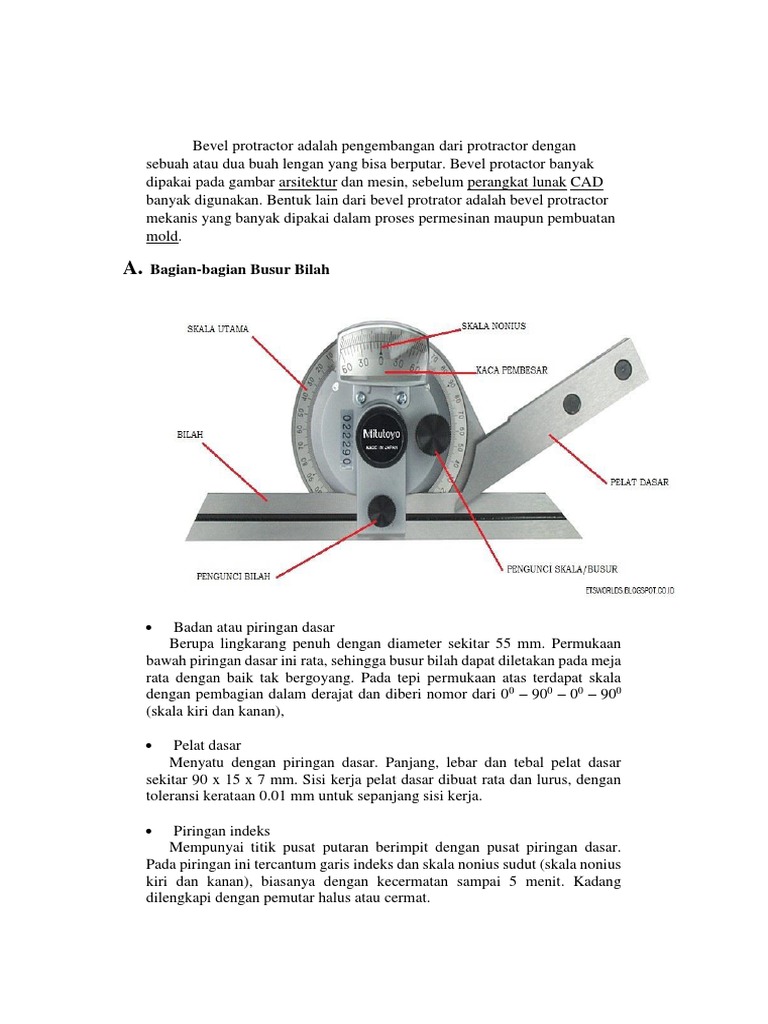 Fungsi dan Bagian Bevel Protractor | PDF | Griya & Taman