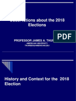 Observations About The 2018 Elections: Professor James A. Thurber