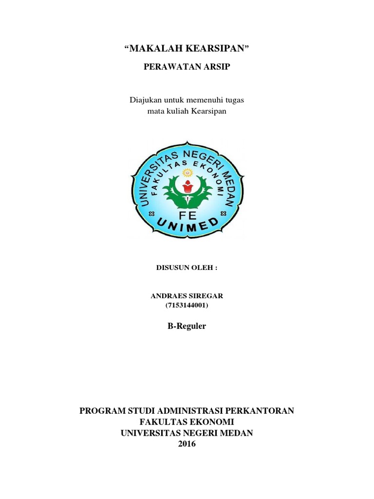 Cover Makalah Kearsipan