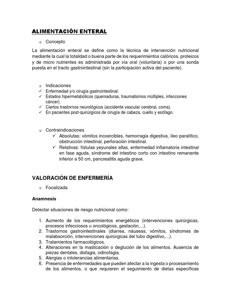 Fórmulas para Nutrición Enteral | PDF | Terapia intravenosa | Nutrición