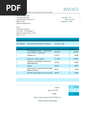 Invoice for Gremy