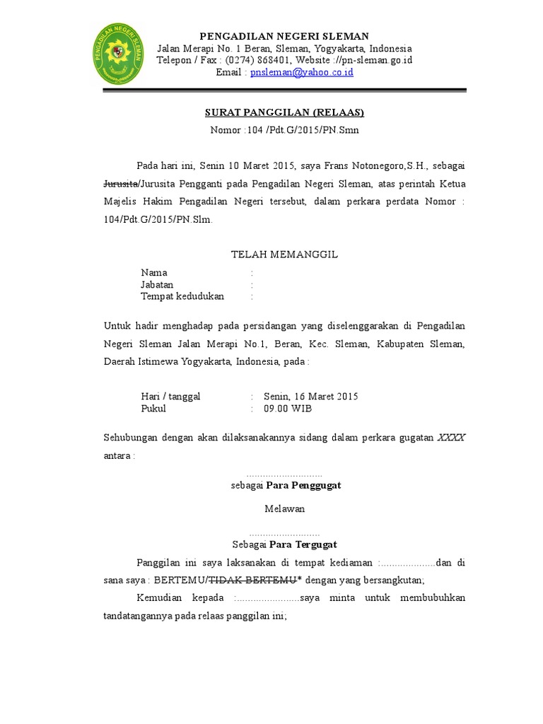 Relaas Penggugat Unknown Wednesday 1 February 2012 Hukum Perdata Umum.