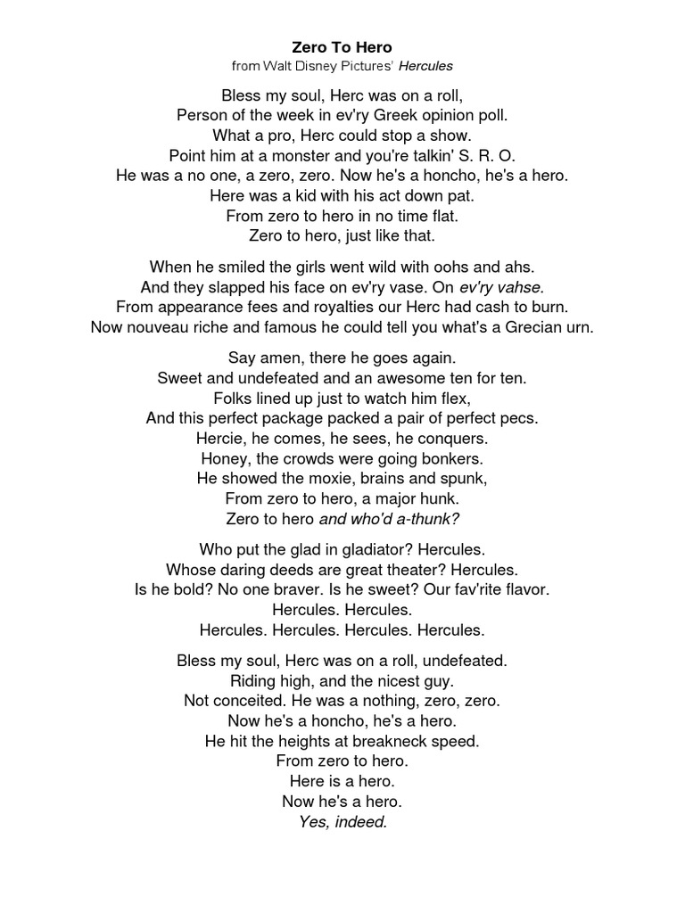 Zero to Hero [Hercules]