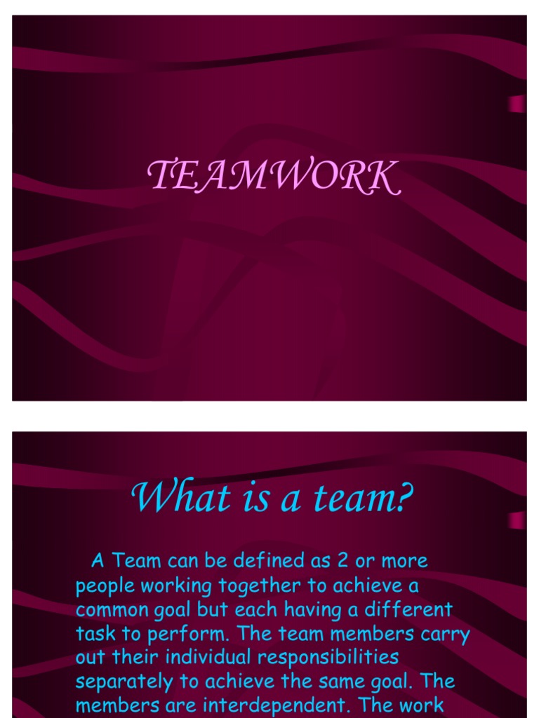 Teamwork | PDF | Goal | Action (Philosophy)