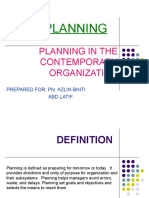 Planning: Planning in The Contemporary Organization