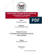 Reporte de Lectura La Psicología Del Encarcelamiento - Privación, Poder y Patología