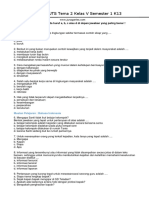 Soal PTS (UTS) Tema 2 Kelas 5 Kulrikulum 2013 Terbaru PDF