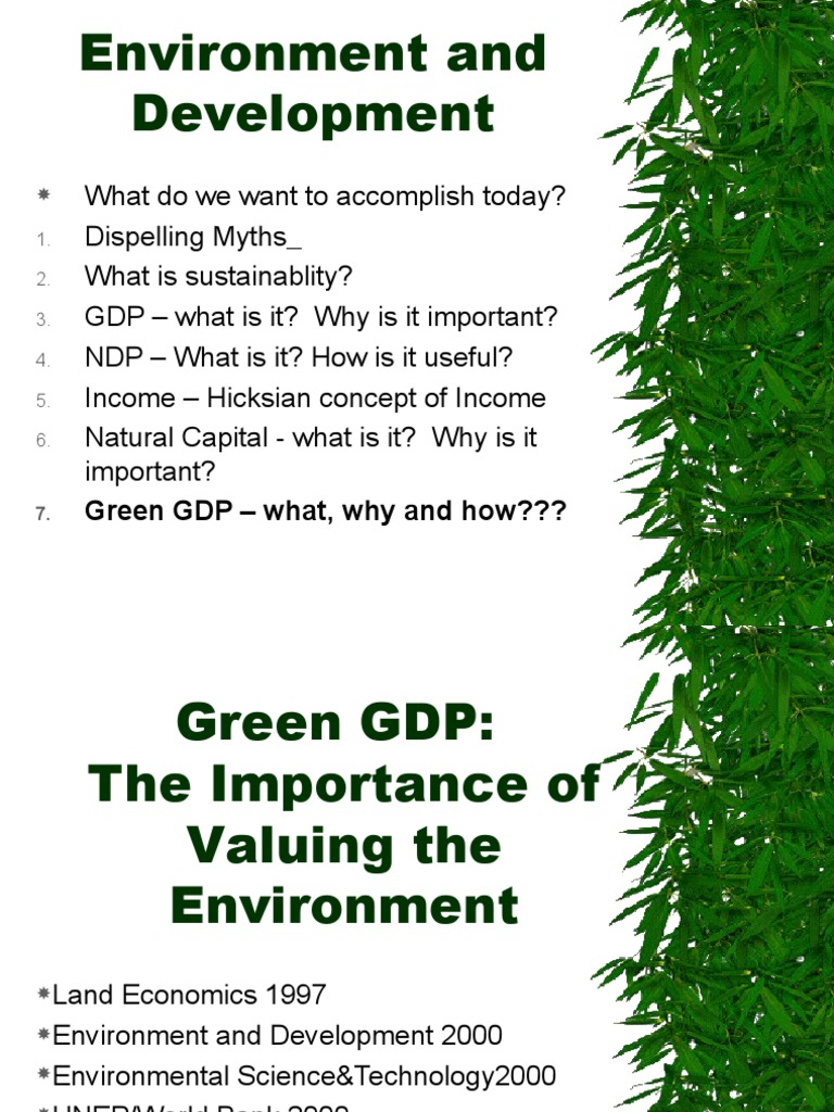 Environment and Development | PDF | Gross Domestic Product | Natural ...