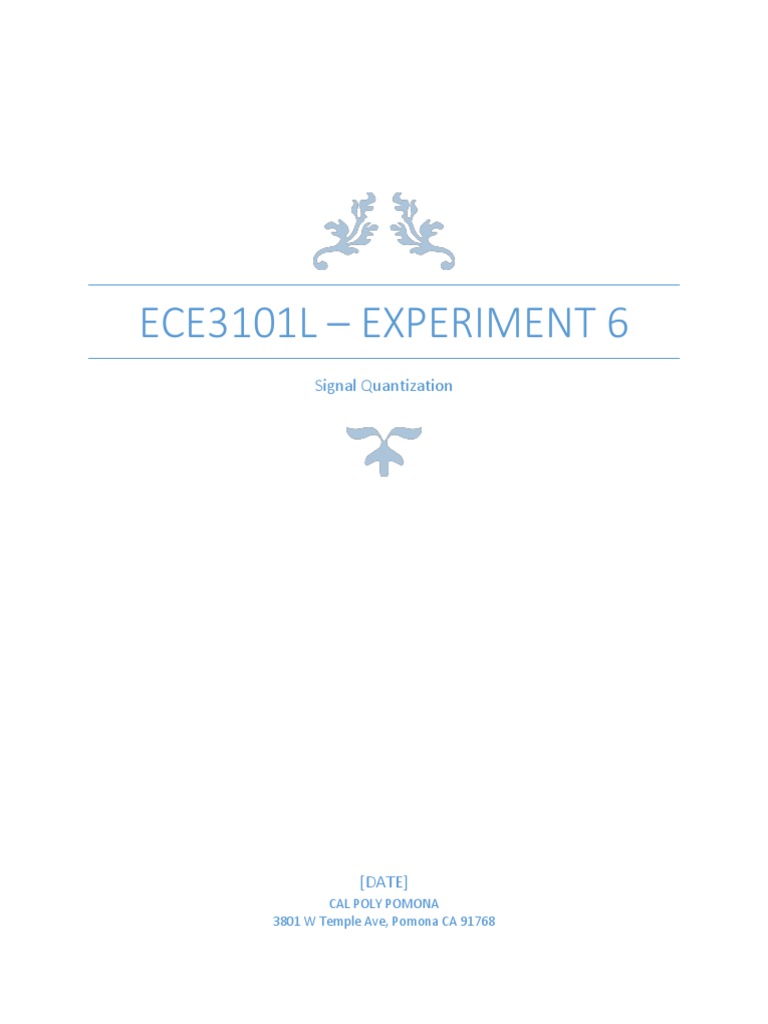 Ece3101l Lab6 Signal Quantization PDF Digital Image