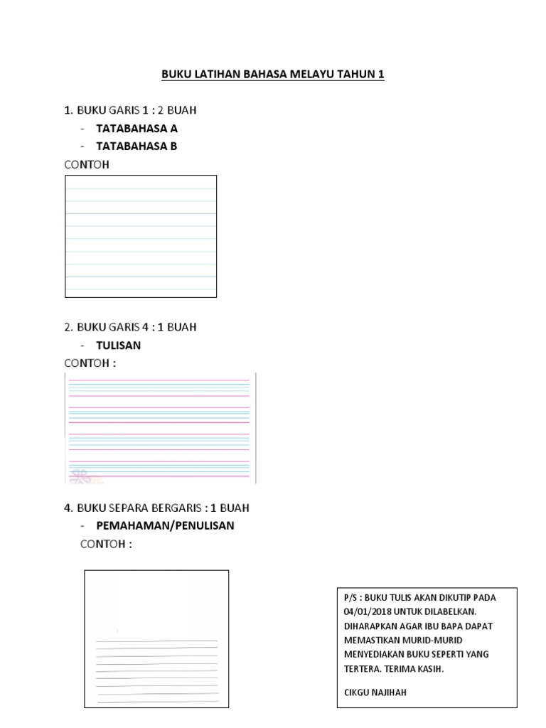 Buku Latihan Bahasa Melayu Tahun 1 Pdf