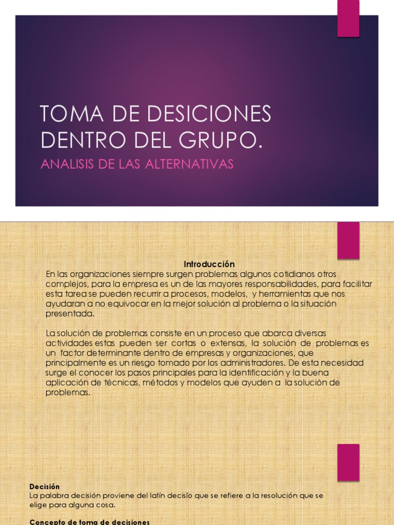 Toma de Decisiones en Grupos Empresariales | PDF | Toma de decisiones
