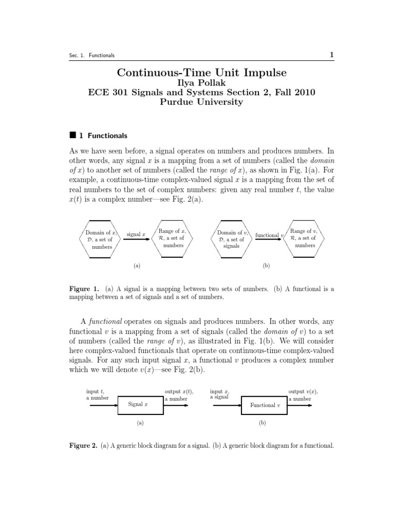 Continuous-Time Unit Impulse: Ilya Pollak ECE 301 Signals and Systems ...