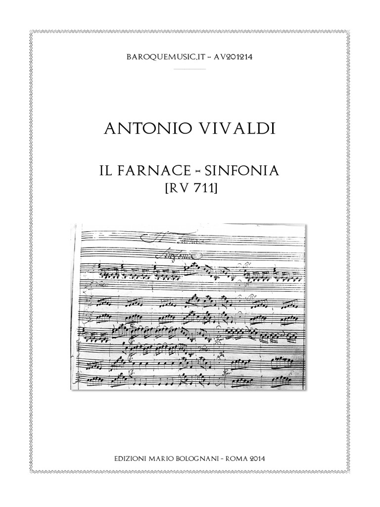 Sinfonia Da Farnace RV 711 Di Vivaldi Spartito | PDF