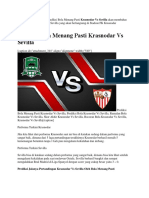 Prediksi Bola Menang Pasti Krasnodar Vs Sevilla