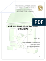 Análisis FODA SERVICIO DE ENFERMERIA URGENCIAS