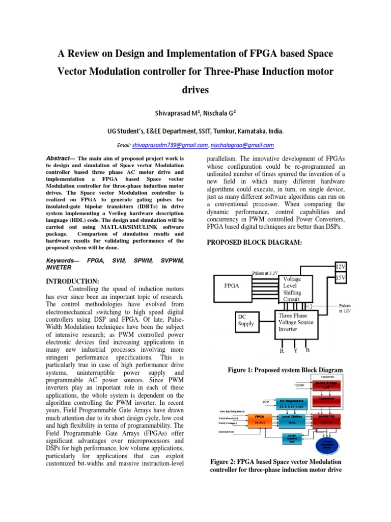 Technical Paper Presentation of FPGA Based SVM Controller | PDF | Power ...