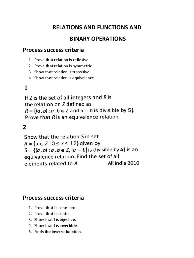 Relations and Functions Overview | PDF