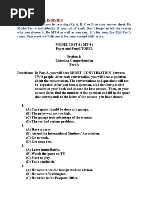 Model Test 4 2003 Pdf
