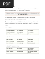 Compound Nouns: The Last Word of The Compound Determines The Overall Gender of The Compound Noun