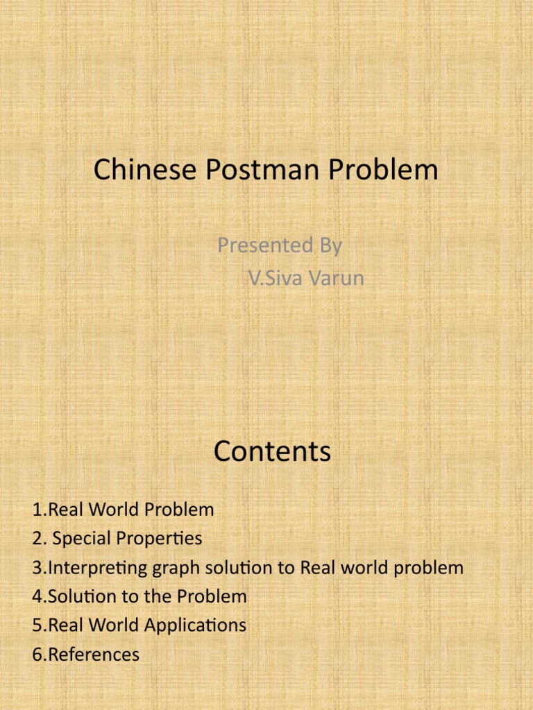 Chinese Postman Problem PDF Vertex (Graph Theory) Combinatorics