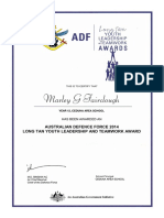 australian defence fornce leadership and teamwork award