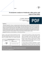 Econometric Analysis of Wholesale Coffee Prices and Exports Prices in India PDF